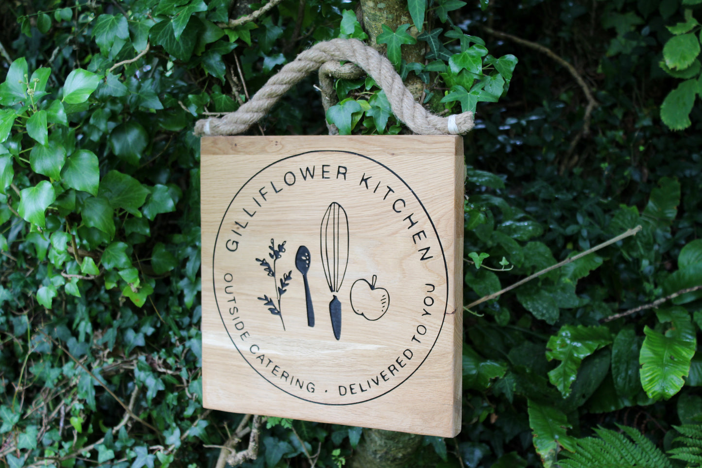 Engraved Commercial Shop Hanging Sign