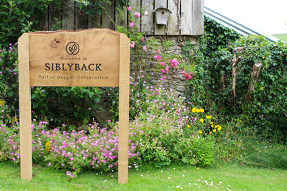 Engraved Live Edge Oak Entrance Signage