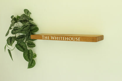 Personalised Engraved Floating Shelf made from Dartmoor Oak