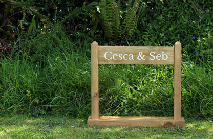 Portable Engraved Oak Sign