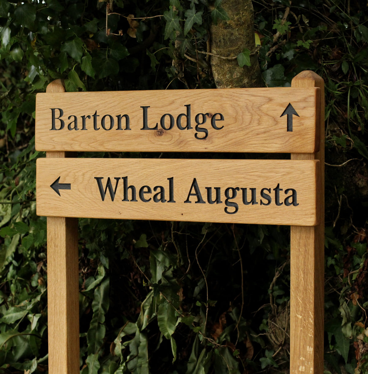 Ladder Tiered Wide Slatted Wooden Sign