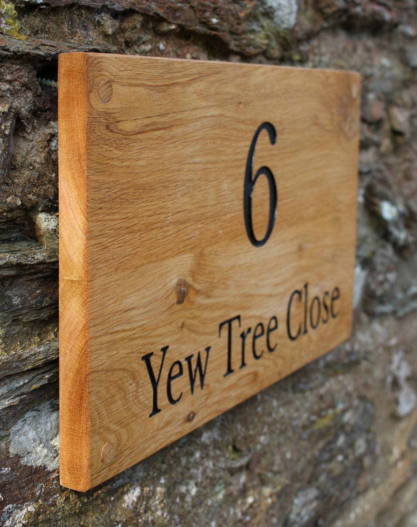 Personalised Oak House Plaque | Custom Sizes