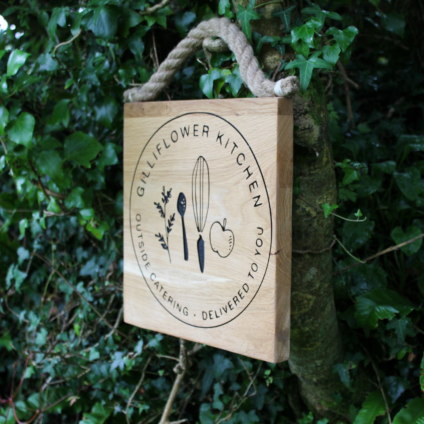 Engraved Commercial Shop Hanging Sign