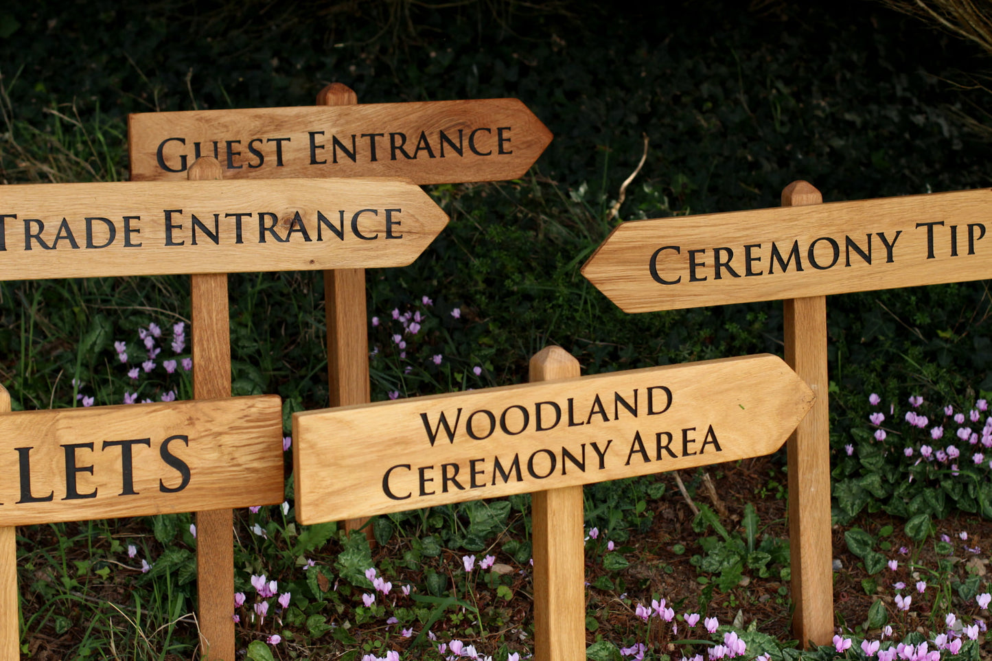 Country Lane Wooden Wedding Signage