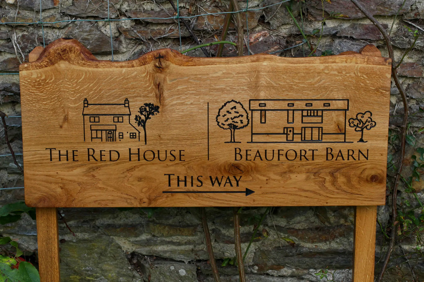 Personalised Small Live Edge Oak Sign