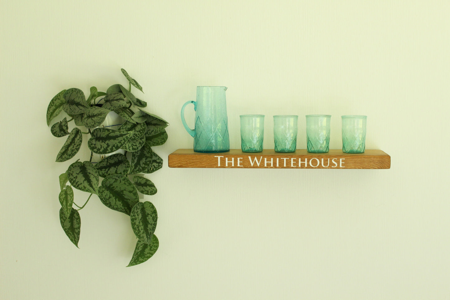 Personalised Engraved Floating Shelf made from Dartmoor Oak