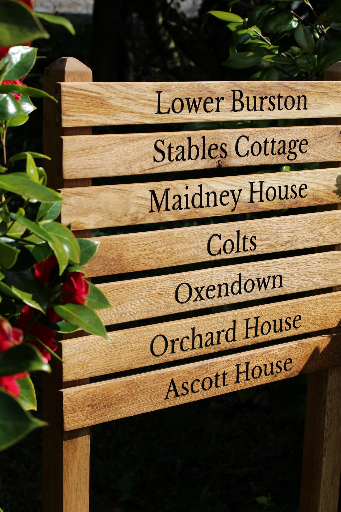 Ladder Tiered Thin Slatted Wooden Sign