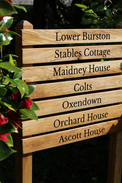 Ladder Tiered Thin Slatted Wooden Sign