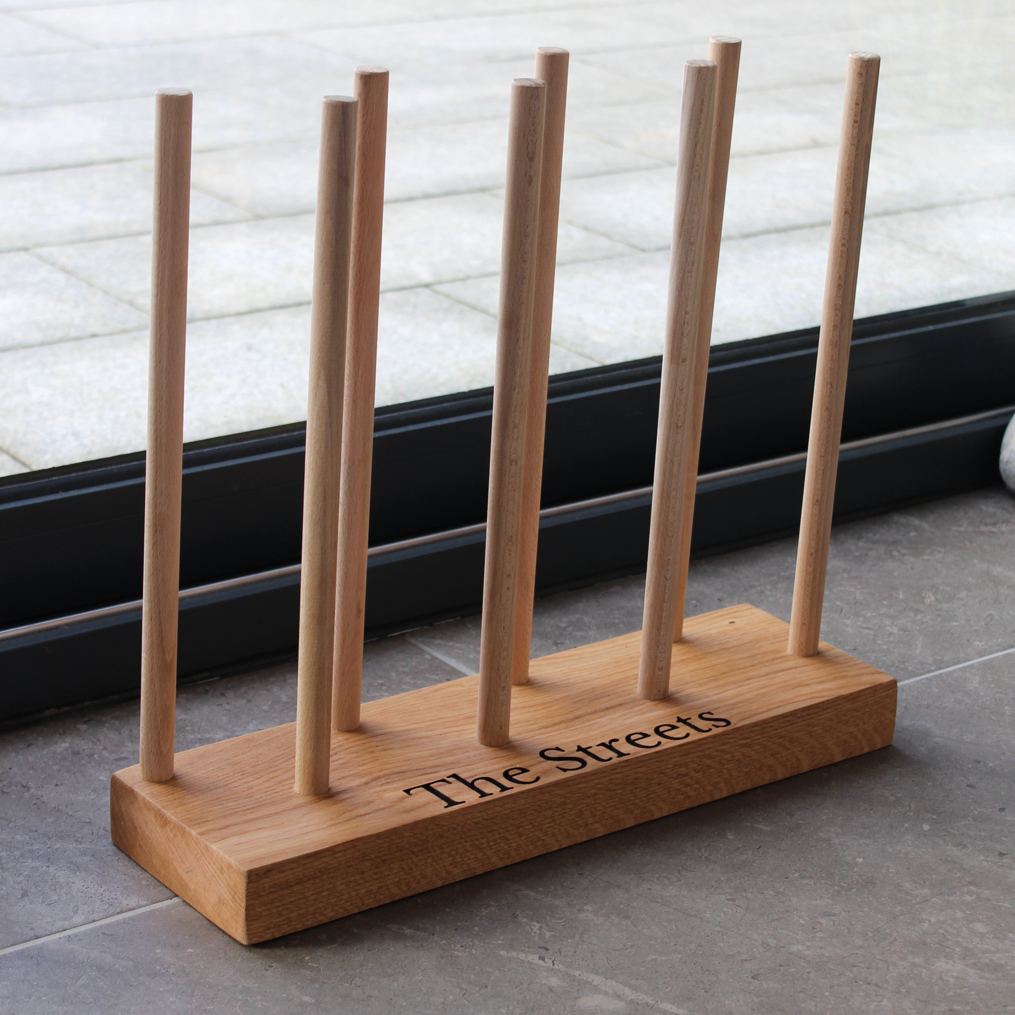 Family Wooden Engraved Boot Floor Rack | Grain Designs