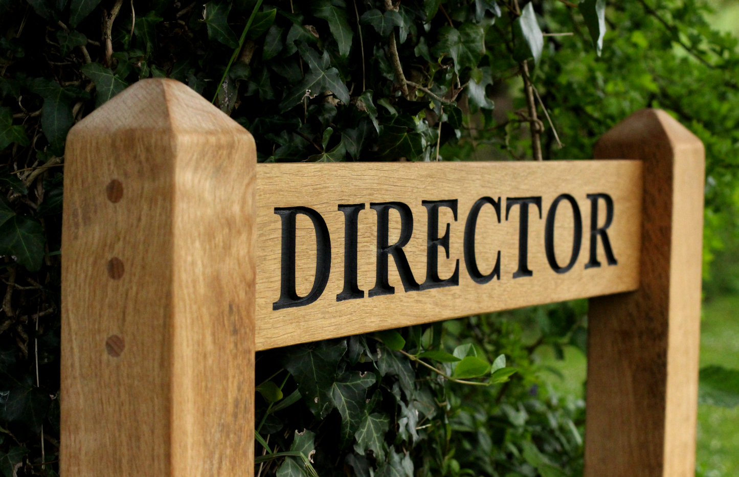 Bespoke Solid Oak Two Post Sign – Custom Font & Traditional Mortise Joinery