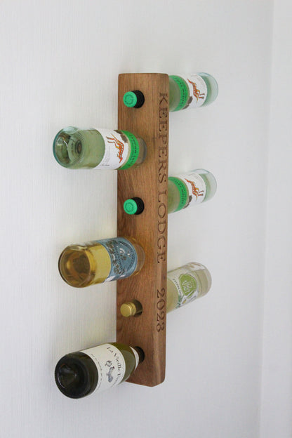 Engraved Wooden Wine Rack | Wall Mounted