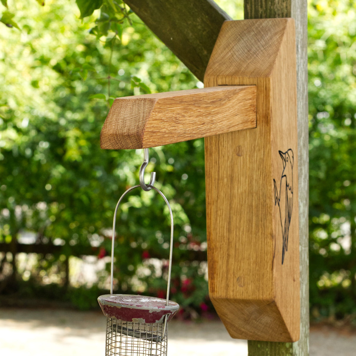 Wall-Mounted Wooden Bird Feeding Station