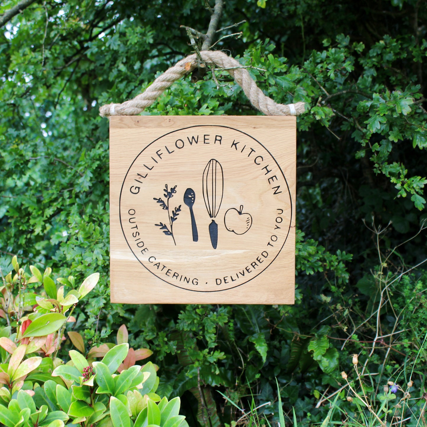 Engraved Commercial Shop Hanging Sign