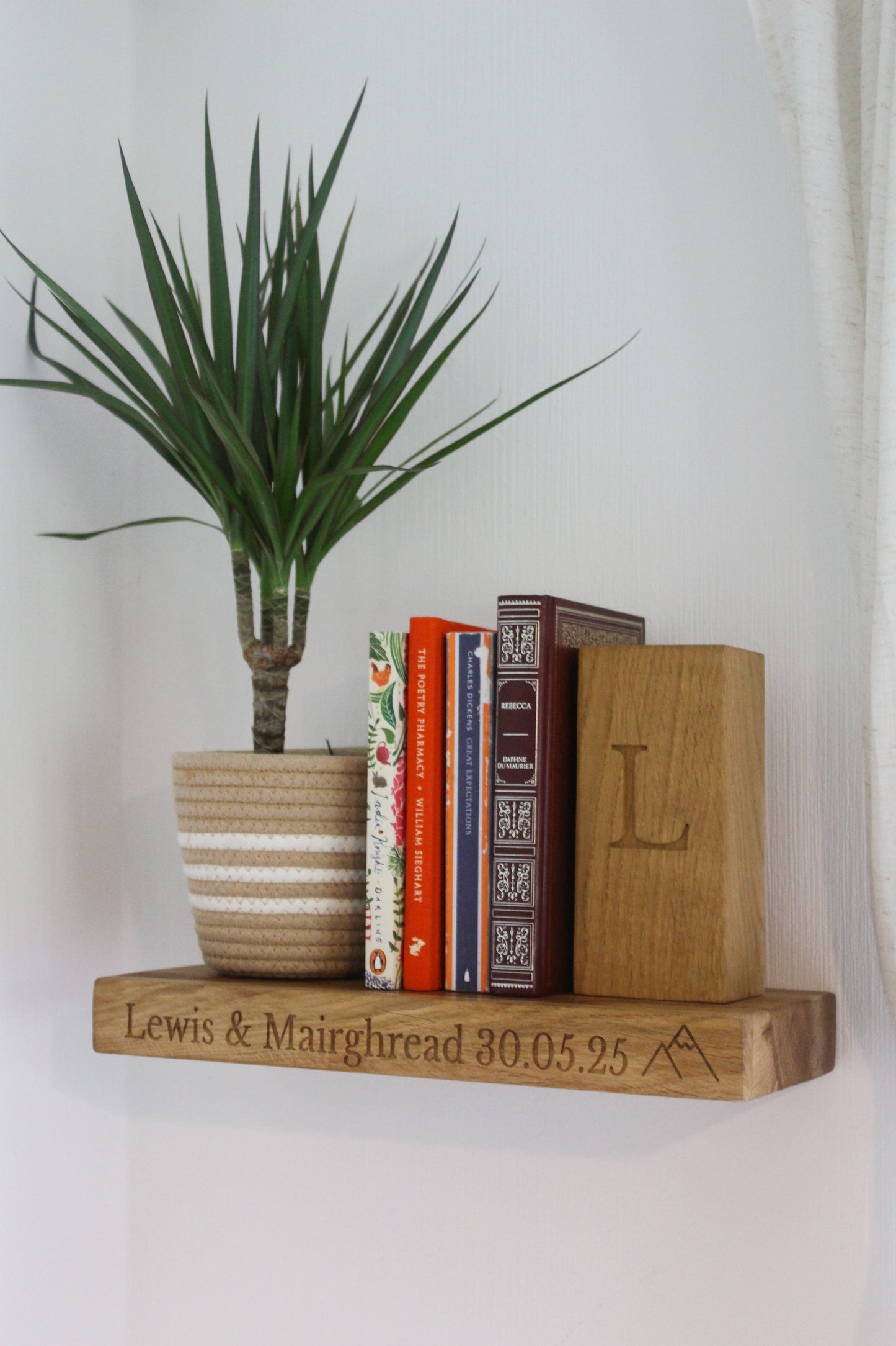 Personalised Oak Book Ends