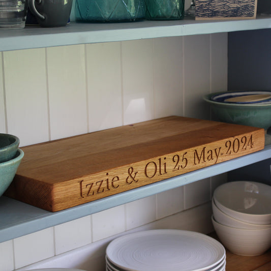 Handmade Engraved Oak Chopping Board