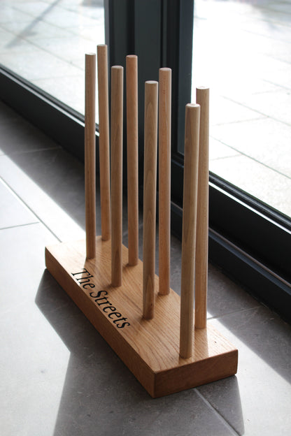 Wooden Engraved Boot and Welly Floor Rack | Family Shoe Holder