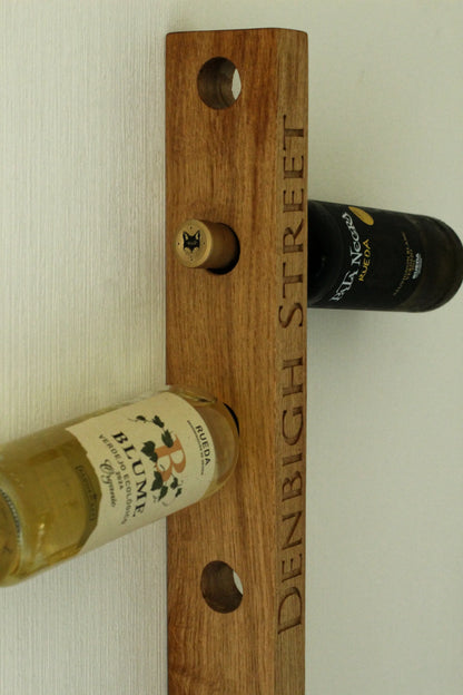 Engraved Wooden Wine Rack | Wall Mounted