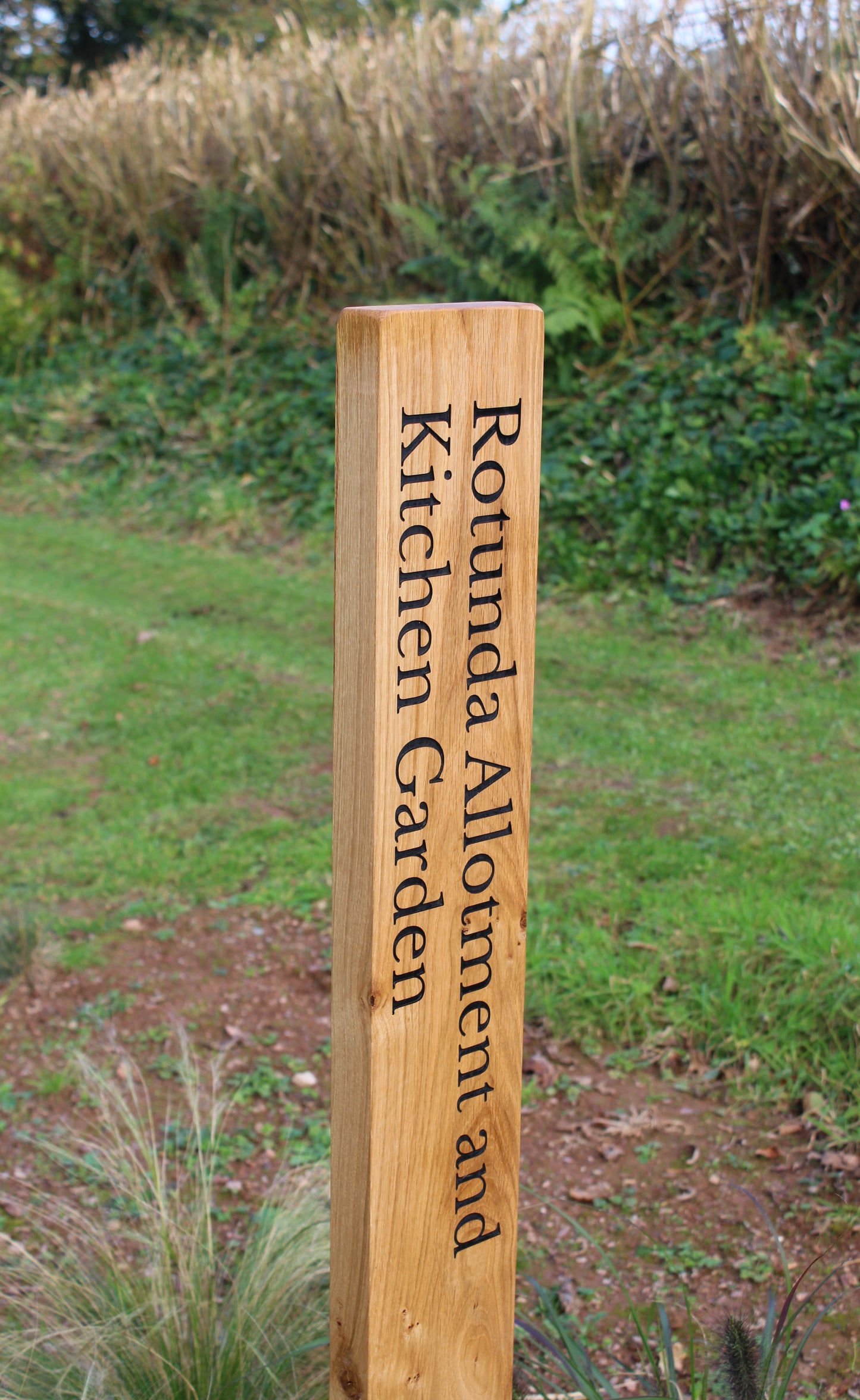 Solid Oak Wide and Tall Allotment Sign Post