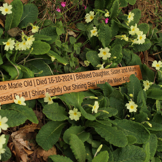 Wooden Engraved Memorial Bench Plaque