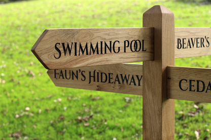 Personalised Wooden Directional Signpost