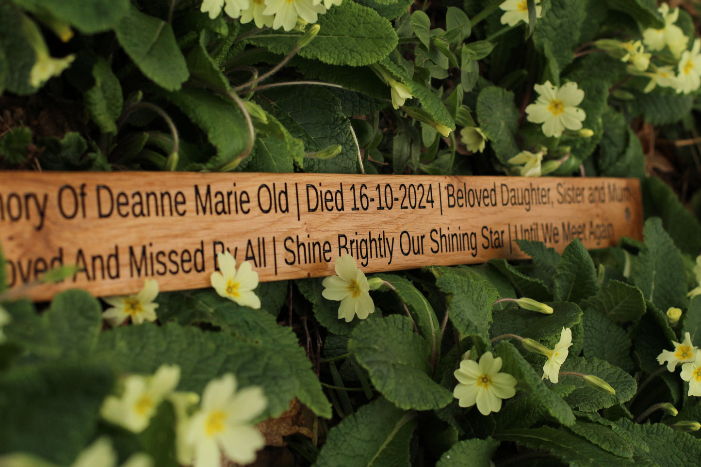 Wooden Engraved Memorial Bench Plaque