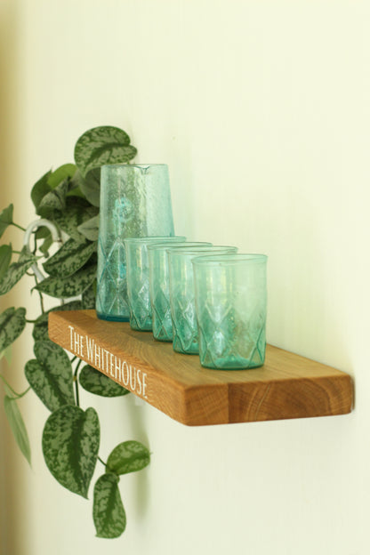 Personalised Engraved Floating Shelf made from Dartmoor Oak