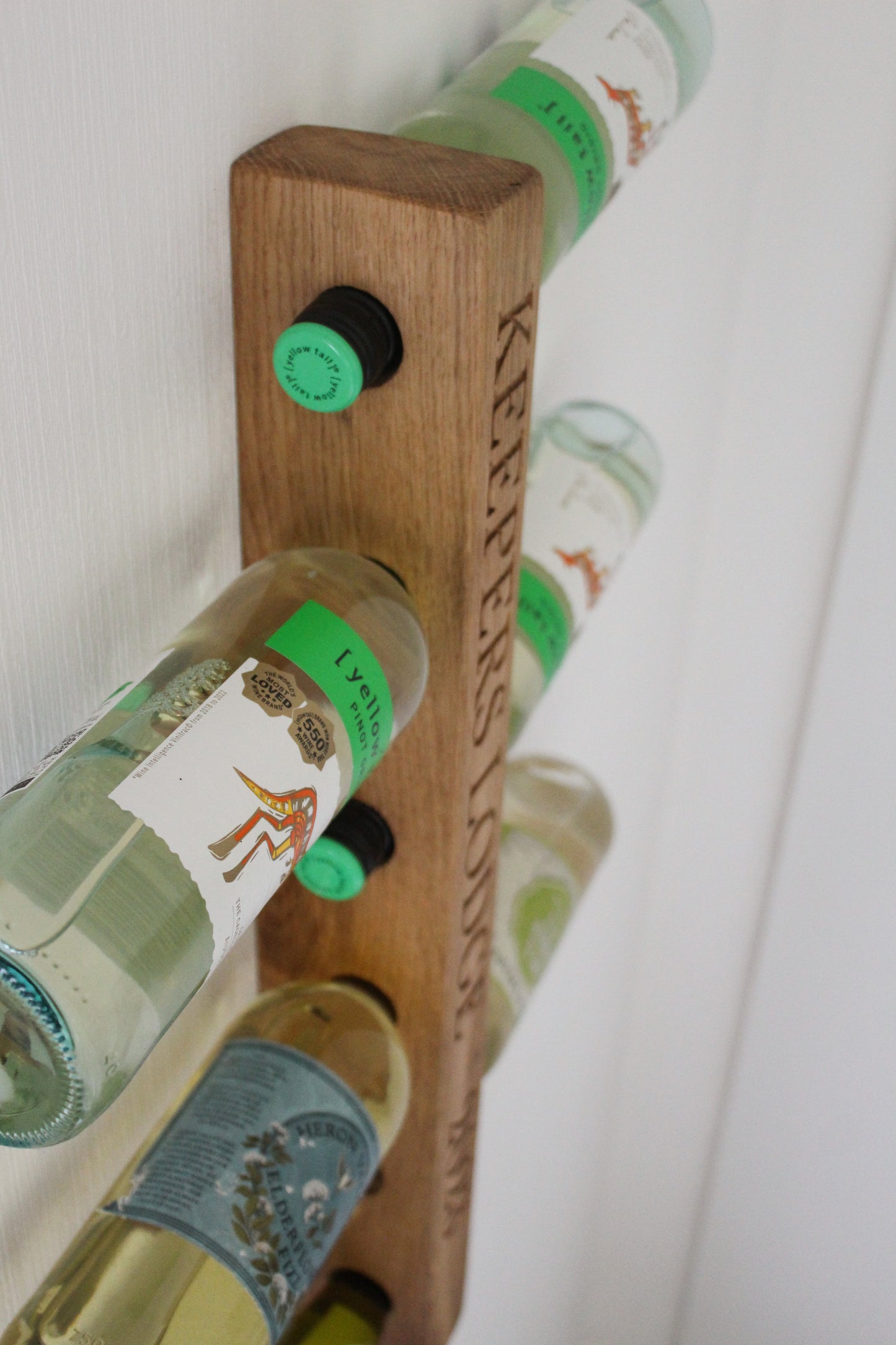 Engraved Wooden Wine Rack | Wall Mounted