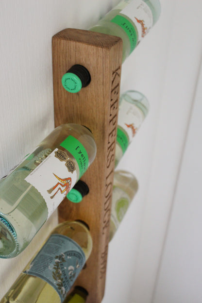 Engraved Wooden Wine Rack | Wall Mounted