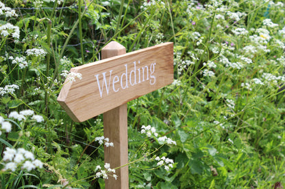 Wooden Wedding SIgn saying "Wedding"