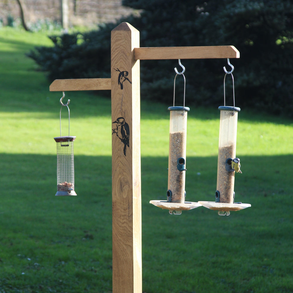 Image showcasing Wooden Bird Feeding Station | Grain Designs