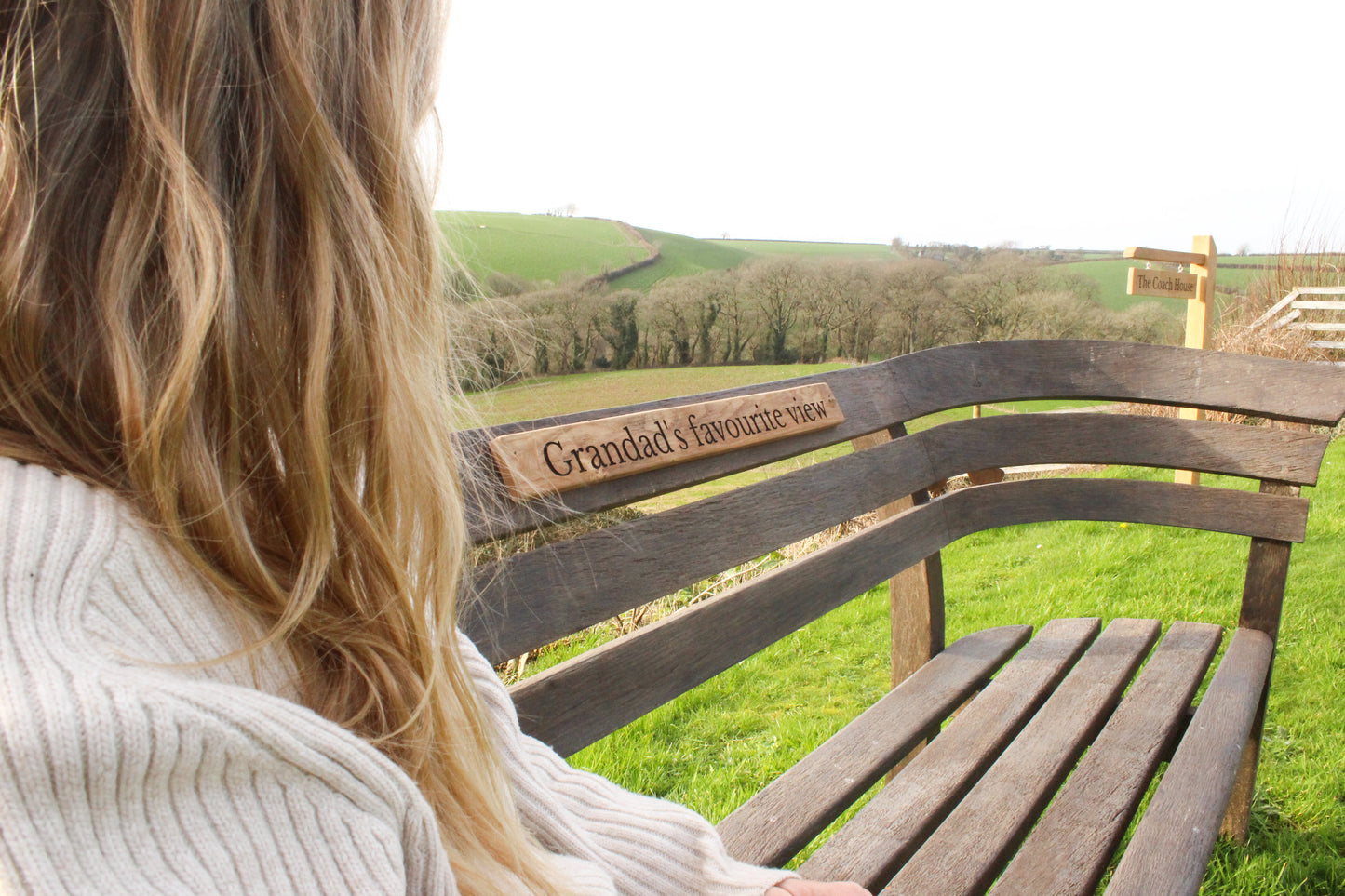 Wooden Engraved Memorial Bench Plaque