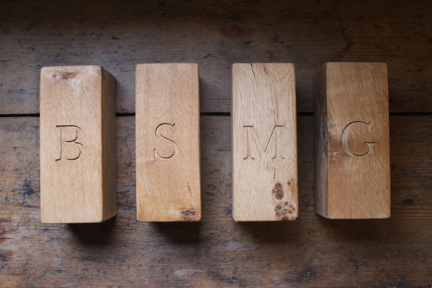 Personalised Oak Book Ends