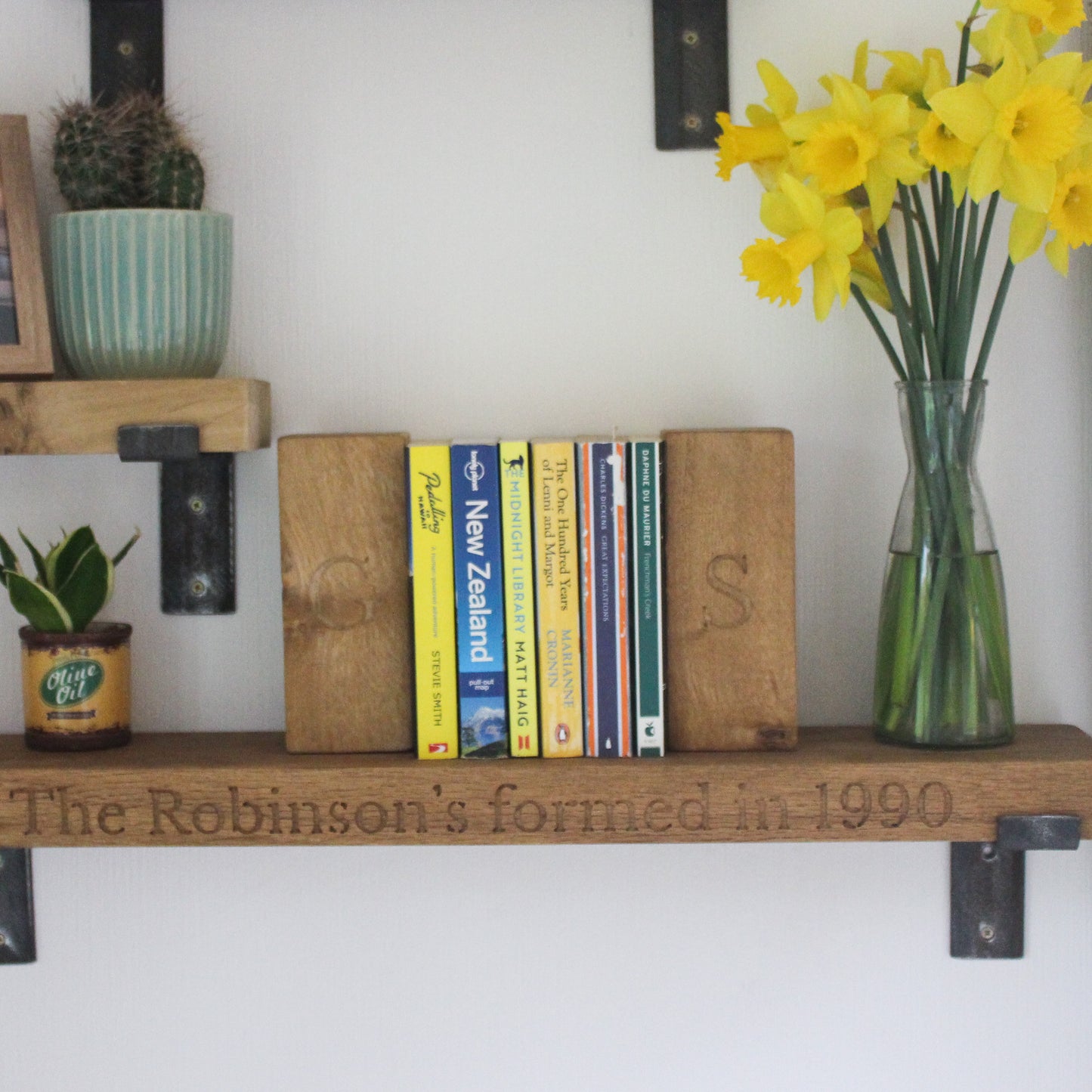 Personalised Oak Book Ends