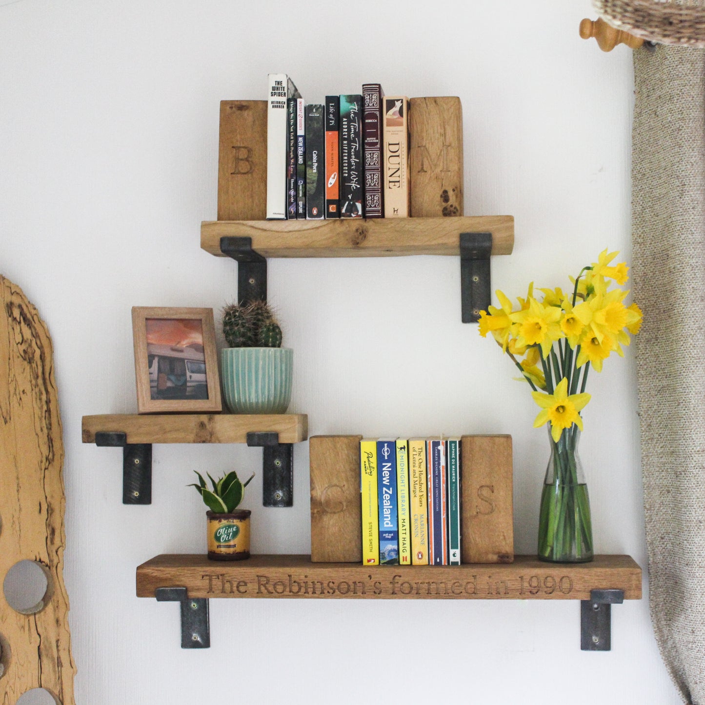 Personalised Oak Book Ends