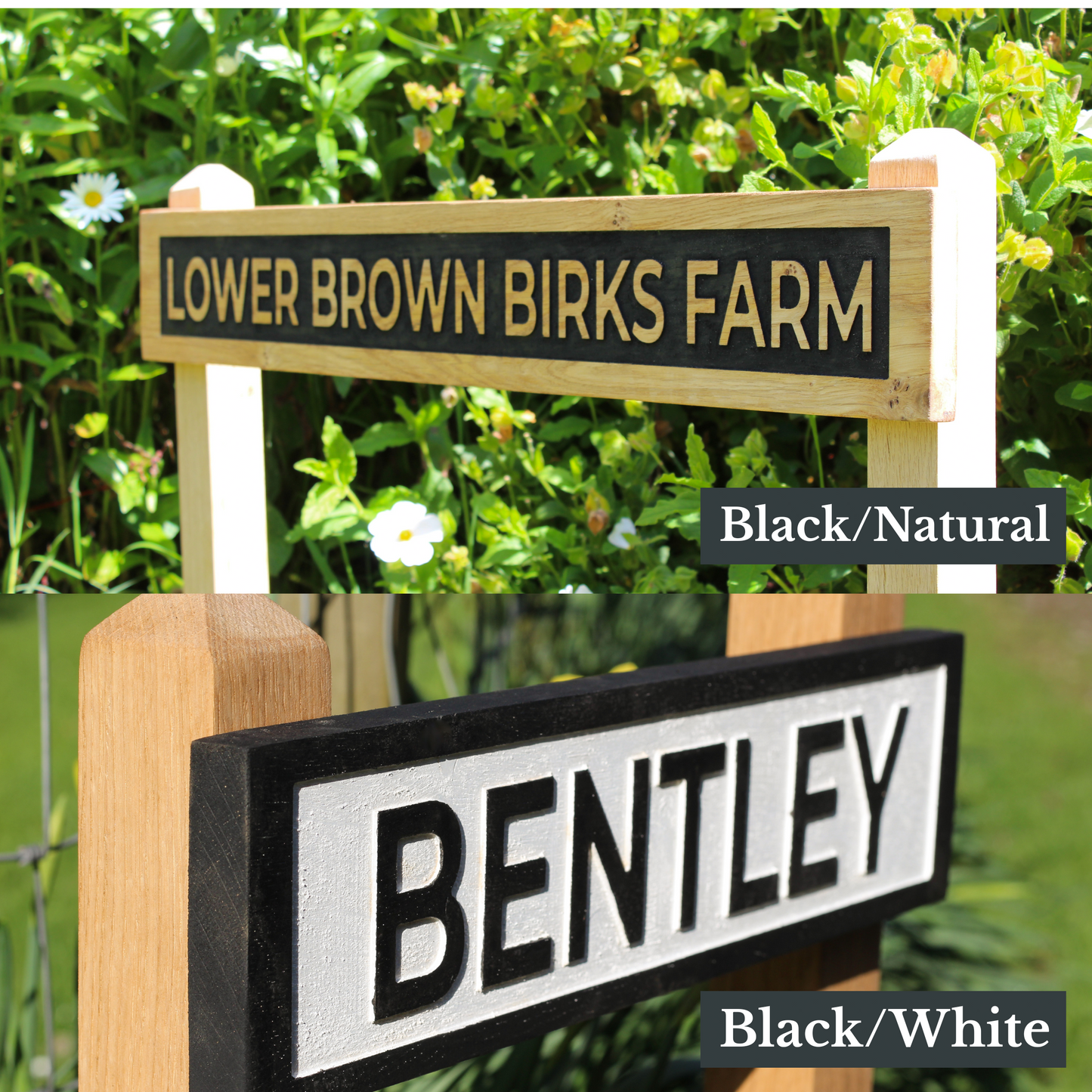 Bold Contrast Personalised Wooden House Sign