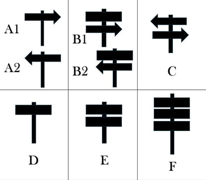 Set of black arrow symbols on a white background