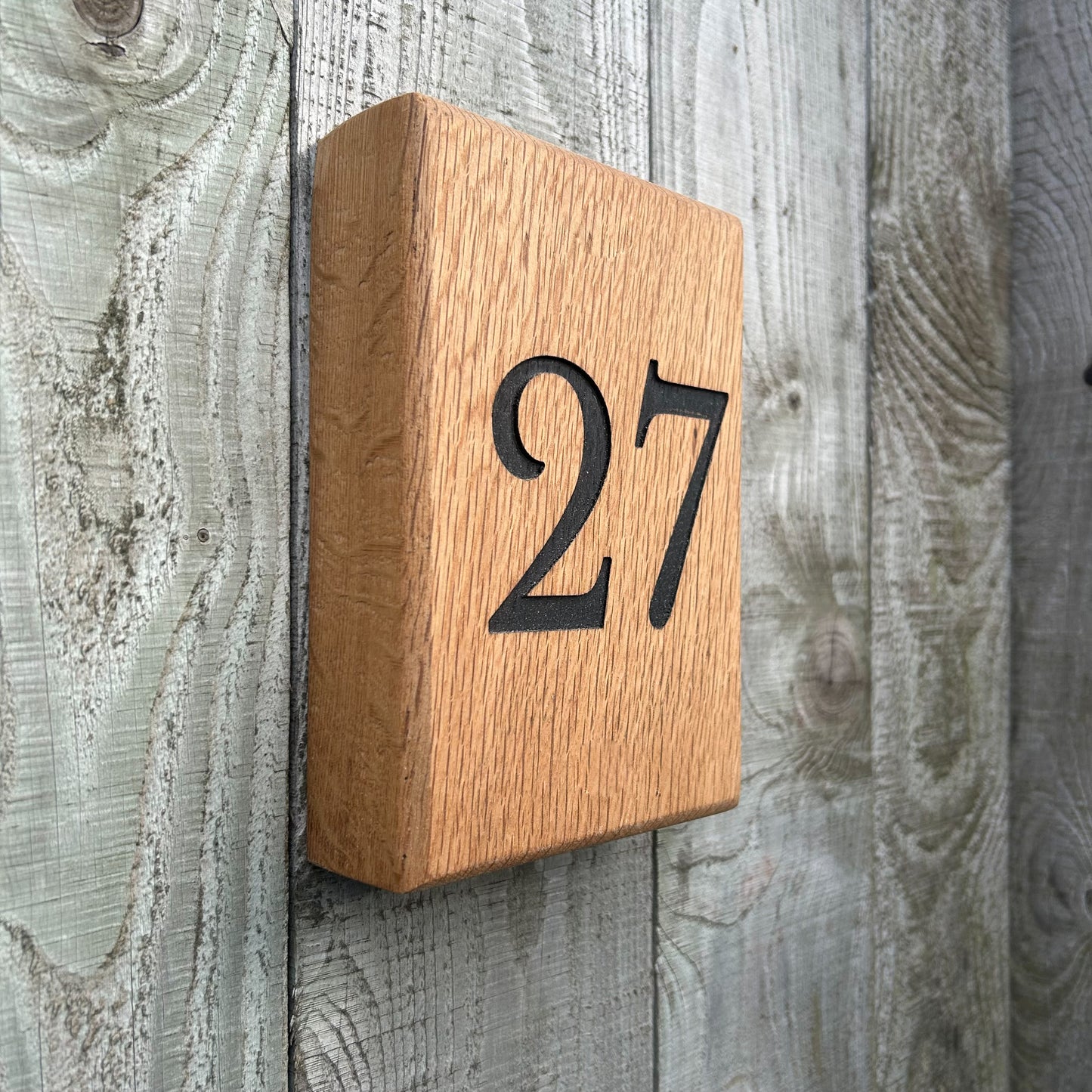 Engraved Wooden Number Plaque