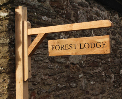 Wall Mounted  Engraved Double Sided Swinging Sign