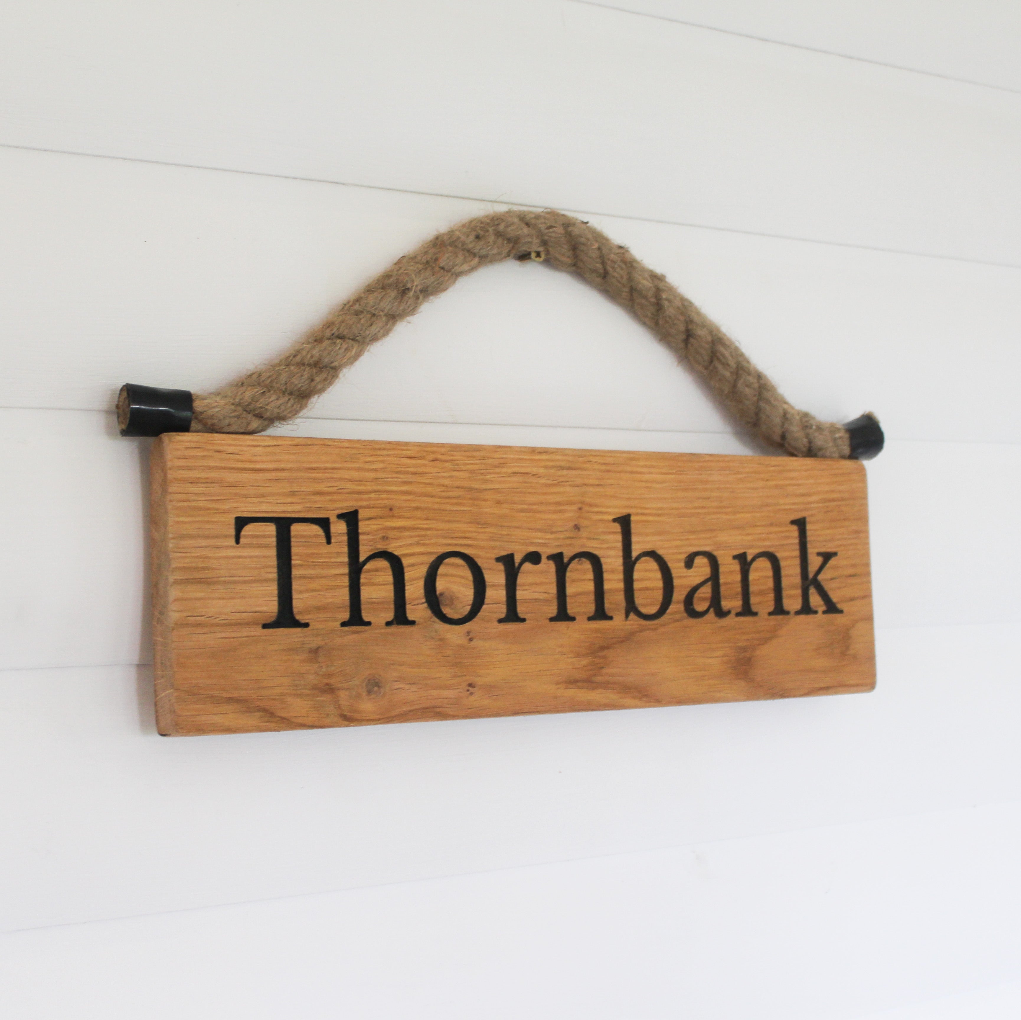 Sign Qith Rope Handle Wooden Hanging Sign with Hessian Rope | Grain Designs