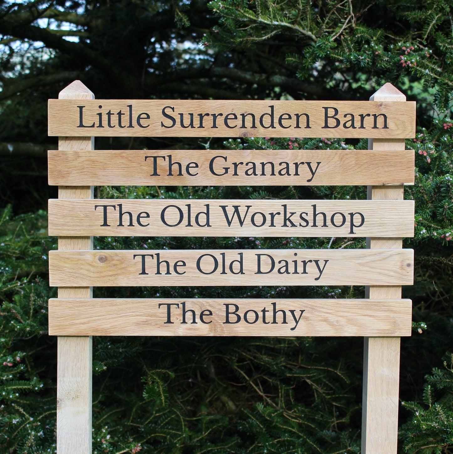 Ladder Tiered Thin Slatted Wooden Sign