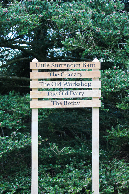 Ladder Tiered Thin Slatted Wooden Sign