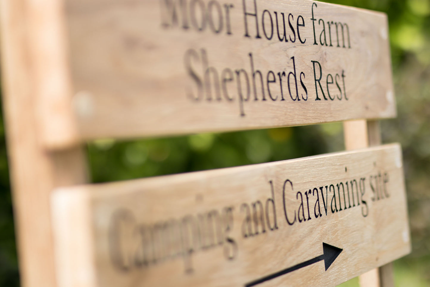 Ladder Tiered Wide Slatted Wooden Sign