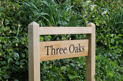 Traditional Swinging Wooden Outdoor Swinging Sign with Two Posts