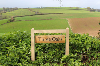 Traditional Swinging Wooden Outdoor Swinging Sign with Two Posts