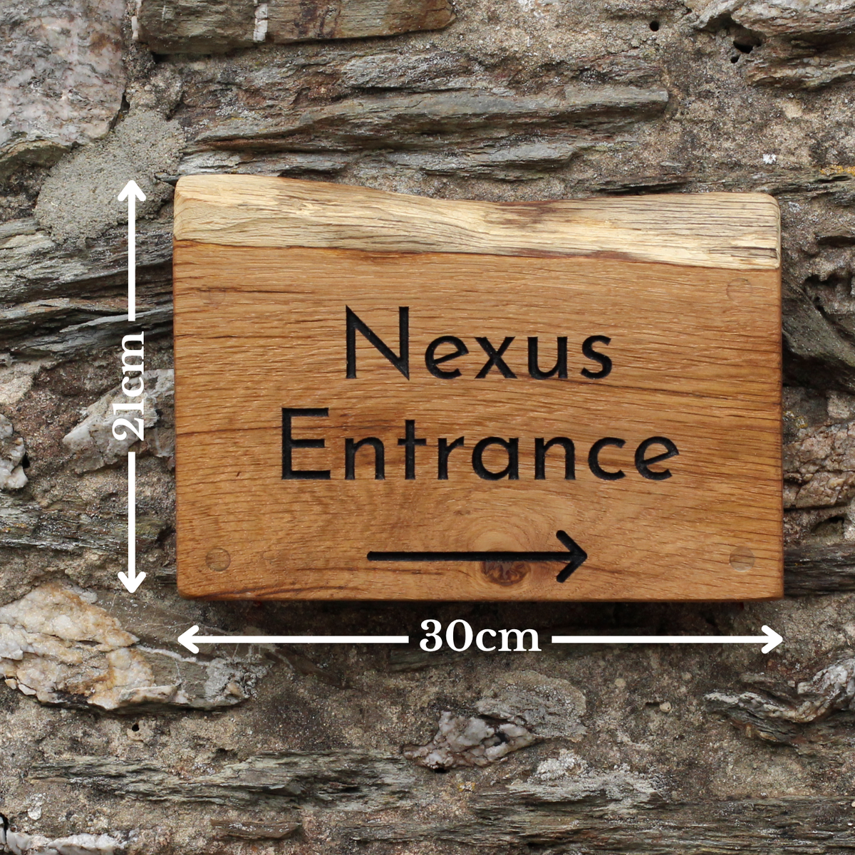 Engraved Live Edge Oak Plaque