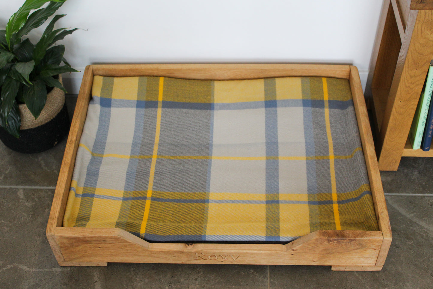 Solid Oak Engraved and Customised Dog Bed