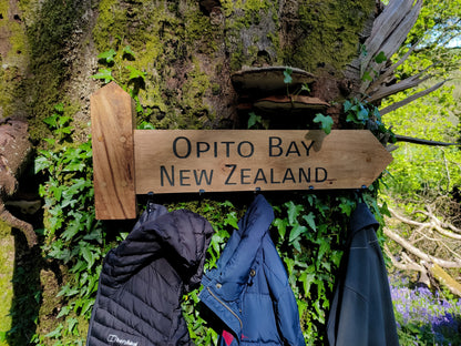 Engraved Wooden Coat Rack | Footpath style Coat Hanger