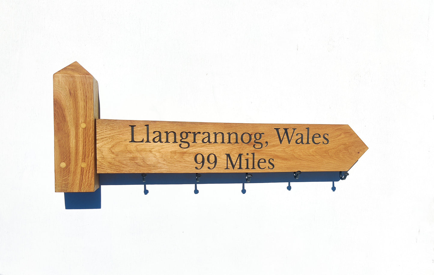 Engraved Wooden Coat Rack | Footpath style Coat Hanger