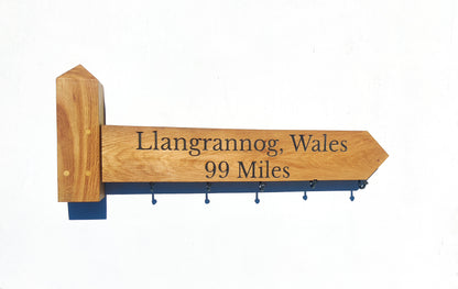 Engraved Wooden Coat Rack | Footpath style Coat Hanger