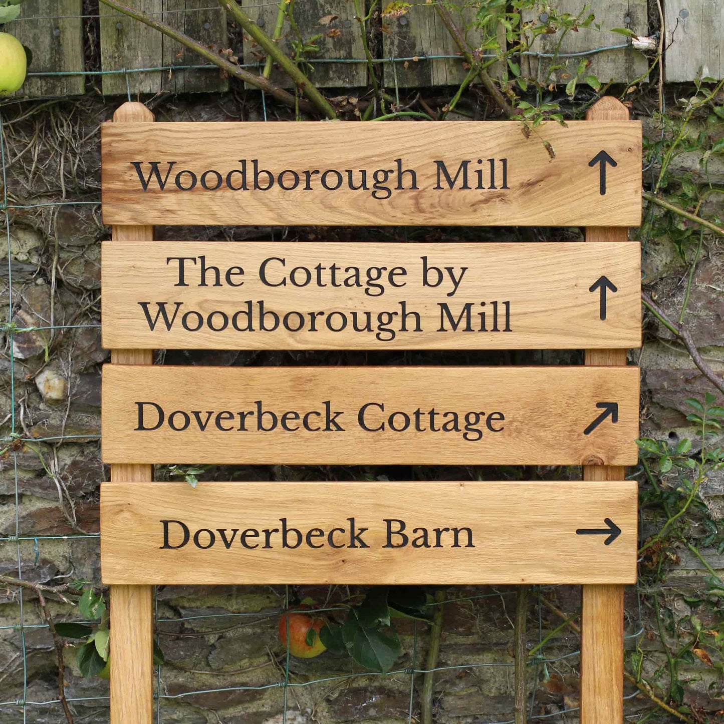 Ladder Tiered Wide Slatted Wooden Sign